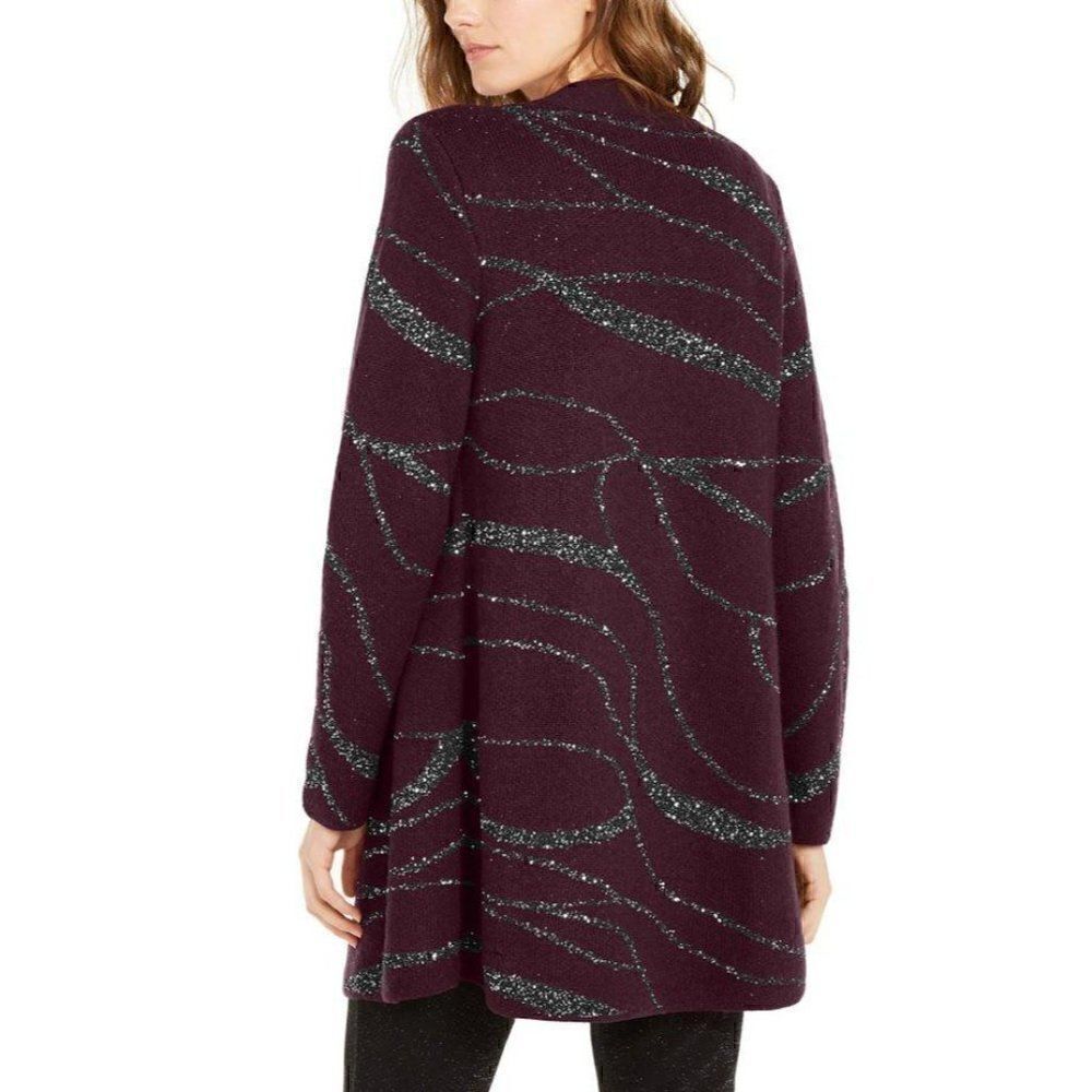 Alfani Cardigan Sweater Small Open-Front Sequins - Picture 8 of 8